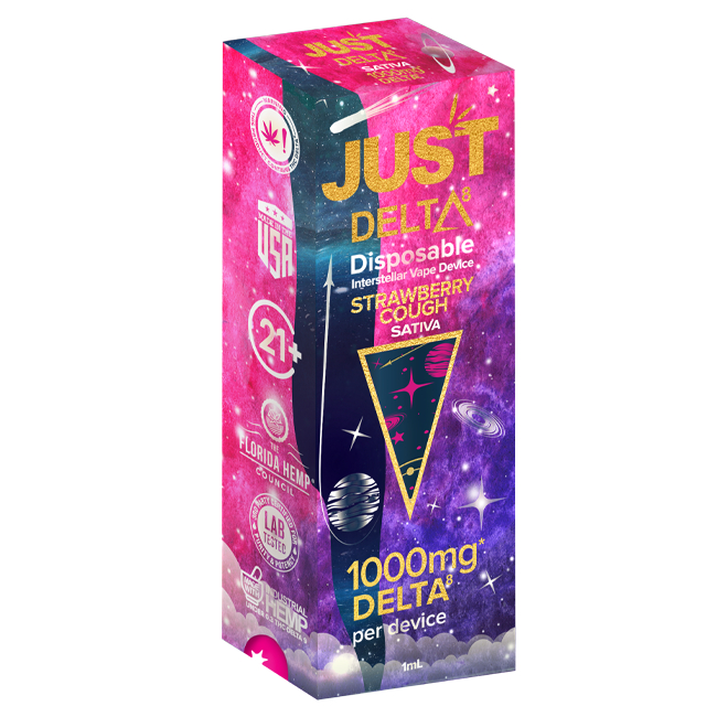 JustDELTA - Delta 8 Cartridge - Strawberry Cough Sativa - 1000mg - Box