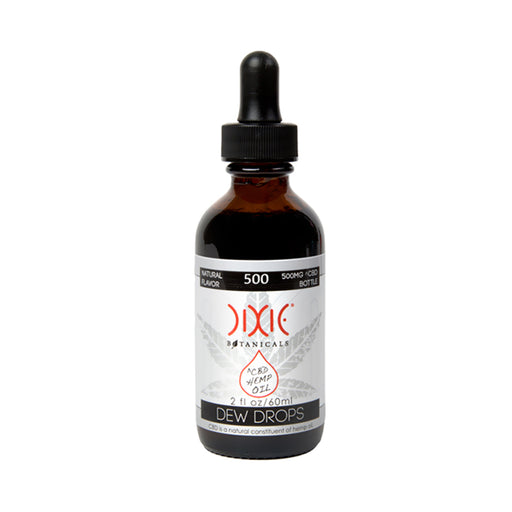 Dixie Botanicals - CBD Tincture - Natural Flavor 2oz Dew Drops - 500mg