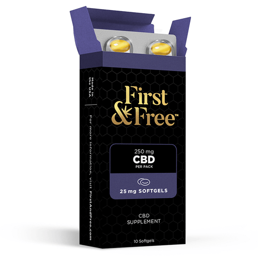 First & Free - CBD Capsules - Isolate Soft Gels - 25mg