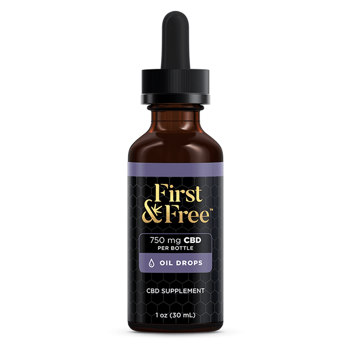 First & Free - CBD Tincture - Unflavored Oil Drops - 750mg