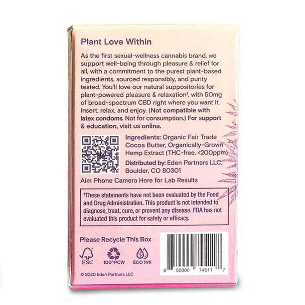 Foria Wellness - CBD Topical - Intimacy Suppositories - 200mg - Back