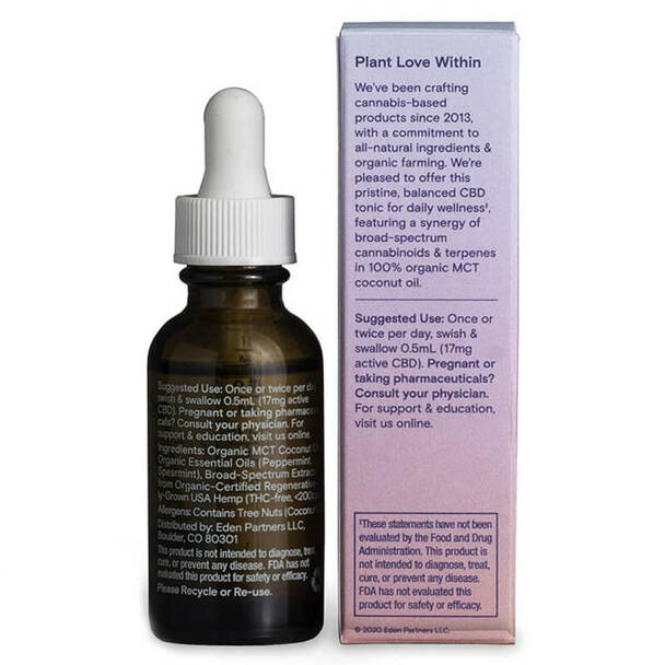 Foria Wellness - CBD Tincture - Mint Wellness Tonic - 1000mg - Back