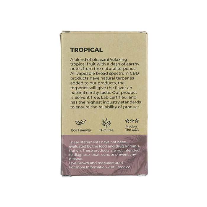 Freed - CBD Cartridge - Tropical - 200mg - Back