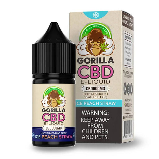 Gorilla CBD - CBD Vape Juice - Ice Peach Straw - 600mg-1200mg