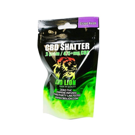 CBD Lion - CBD Concentrate - Grape Kush Shatter - 0.5 Gram