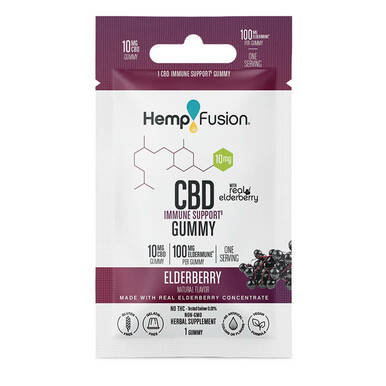 HempFusion - CBD Edible - Immune Support Elderberry Gummies - 10mg - 1 Count