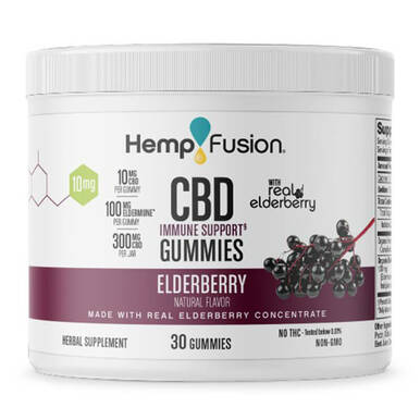 HempFusion - CBD Edible - Immune Support Elderberry Gummies - 10mg - 30 Count