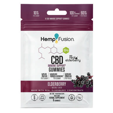 HempFusion - CBD Edible - Immune Support Elderberry Gummies - 10mg - 6 Count