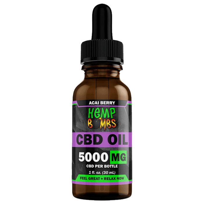 Hemp Bombs - CBD Tincture - Broad Spectrum Acai Berry Oil - 300mg-5000mg