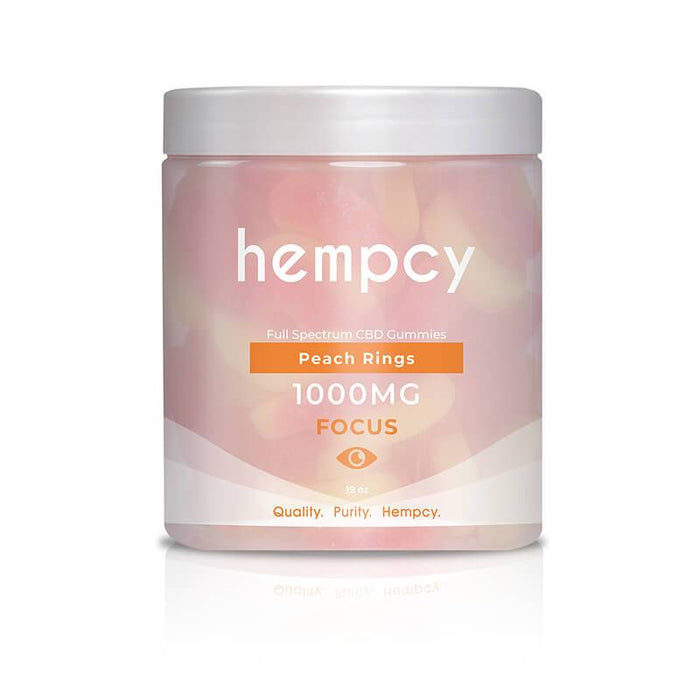 Hempcy - CBD Edible - Peach Ring Gummies - 1000mg