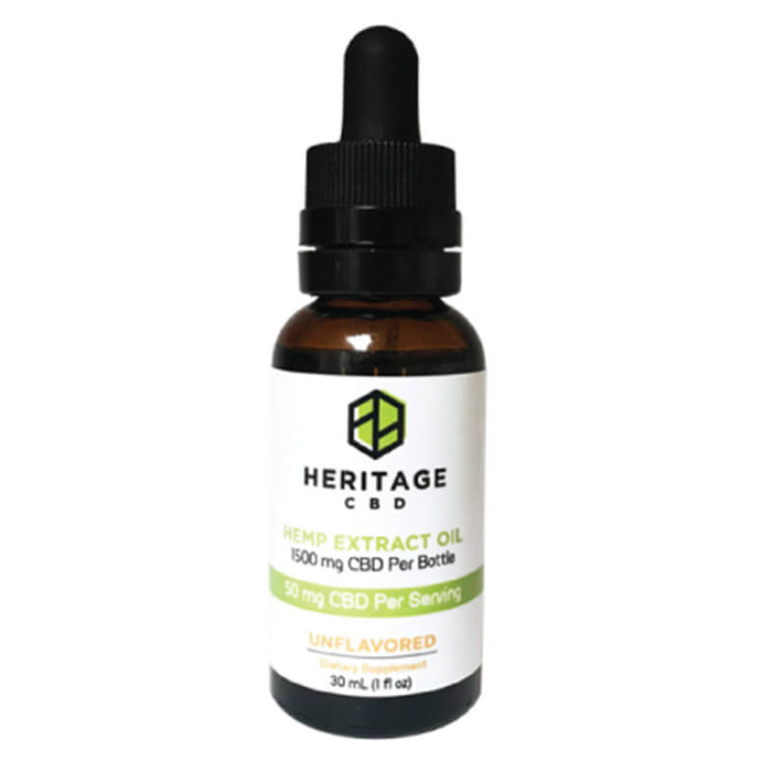 Heritage Hemp - CBD Tincture - Unflavored - 300mg-1500mg