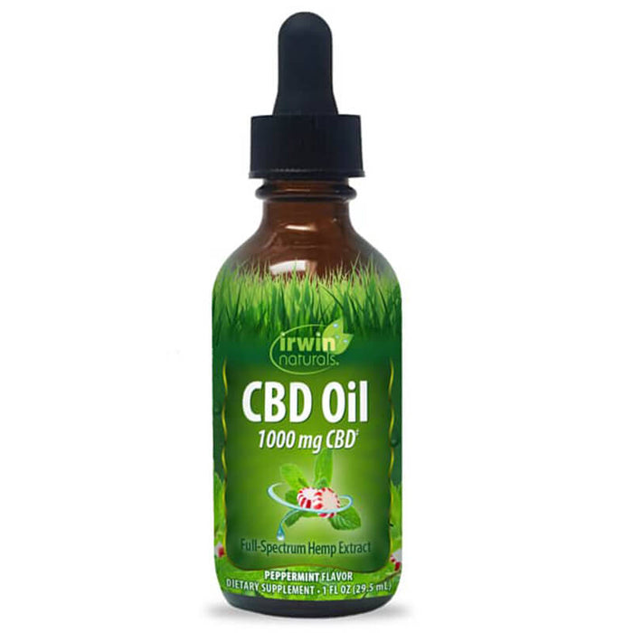 Irwin Naturals - CBD Tincture - Full Spectrum Peppermint Oil - 250mg-1000mg