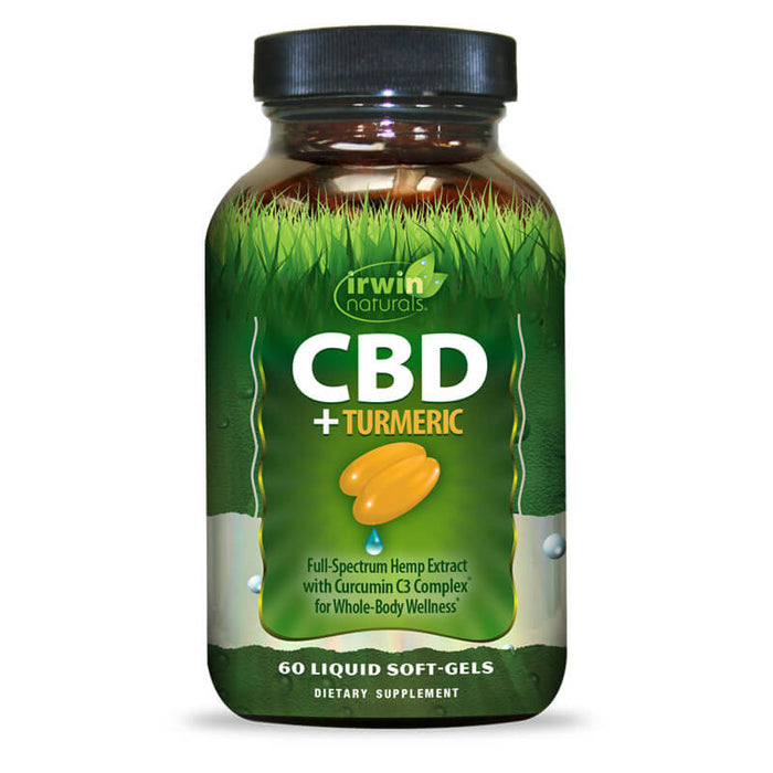 Irwin Naturals - CBD Capsules - CBD + Turmeric Softgels - 15mg