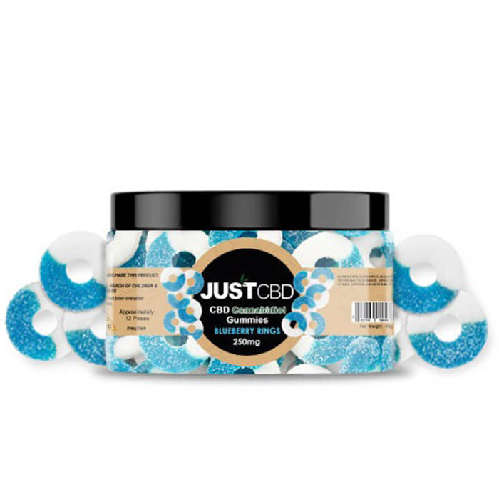 JustCBD - CBD Edible - Blue Raspberry Gummy Rings - 10mg