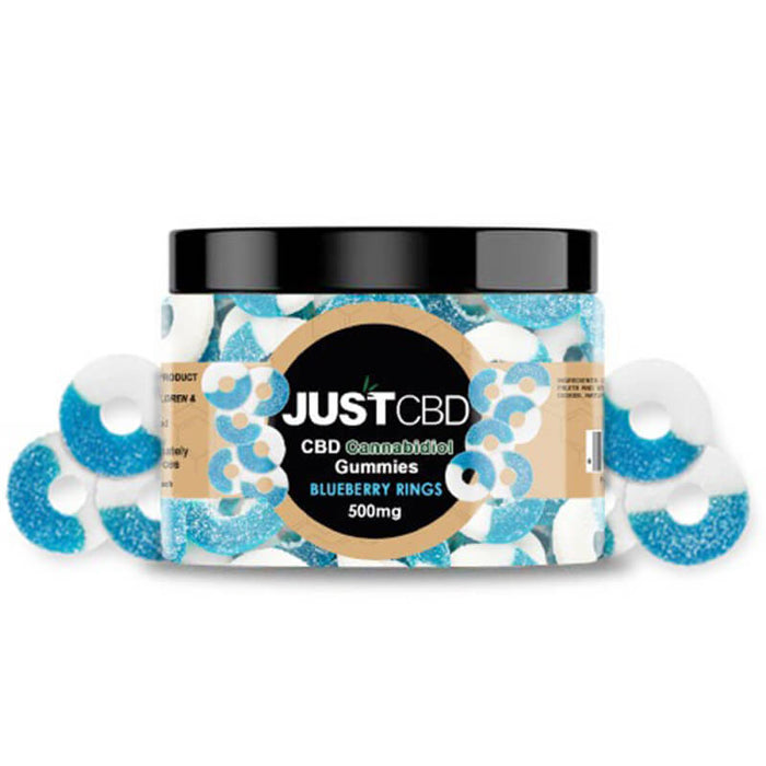 JustCBD - CBD Edible - Blue Raspberry Gummy Rings - 10mg