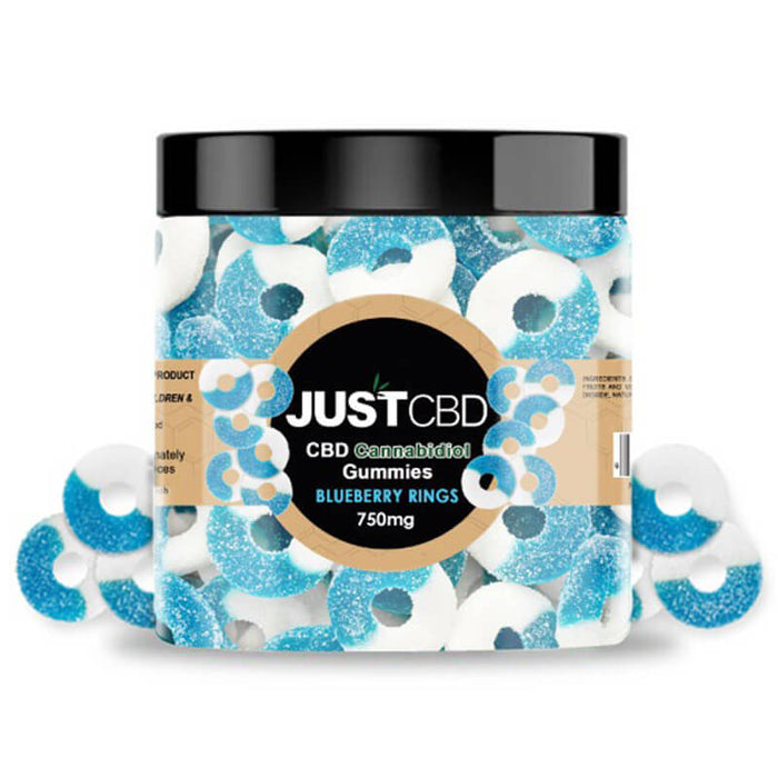 JustCBD - CBD Edible - Blue Raspberry Gummy Rings - 10mg