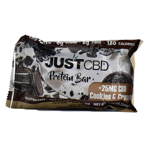 JustCBD - CBD Edible - Cookies and Cream Protein Bar - 25mg