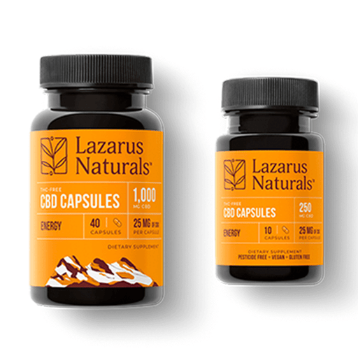 Lazarus Naturals - CBD Capsules - Isolate Energy Blend - 25mg