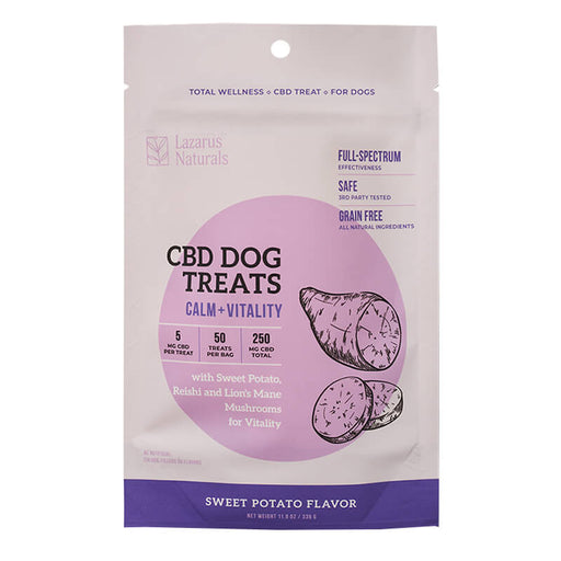 Lazarus Naturals - CBD Pet Edible - Sweet Potato Calm + Vitality Dog Treats - 250mg