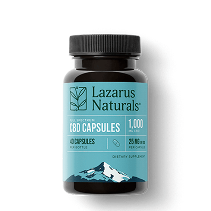 Lazarus Naturals - CBD Capsules - Full Spectrum - 25mg - 40 Count Bottle