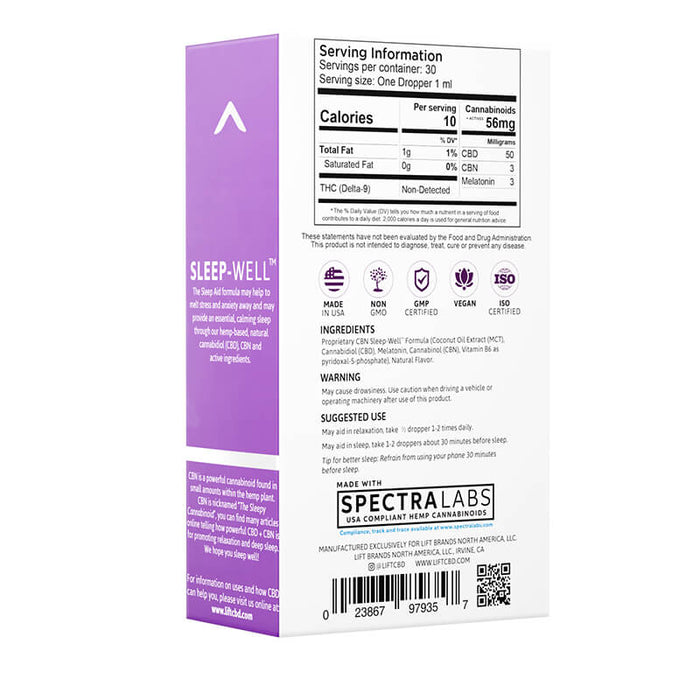 Lift CBD - CBD Tincture - Tangerine Sleep - 1000mg-1500mg