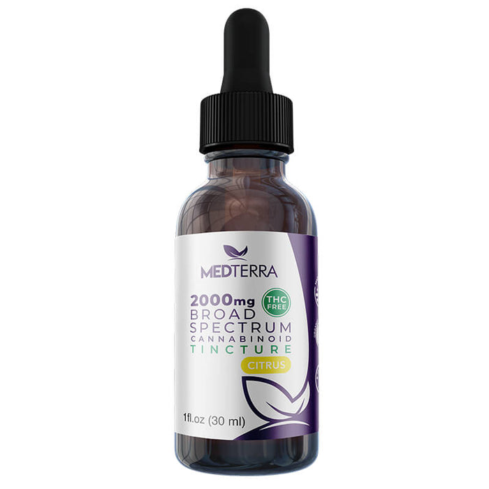 Medterra - CBD Tincture - Broad Spectrum Citrus - 1000mg-2000mg