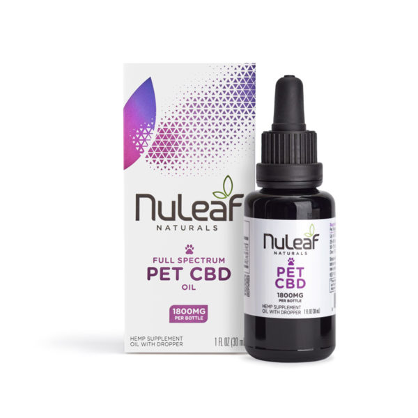 NuLeaf Naturals - CBD Pet Tincture - Full Spectrum Extract - 300mg-1800mg - Box & Bottle