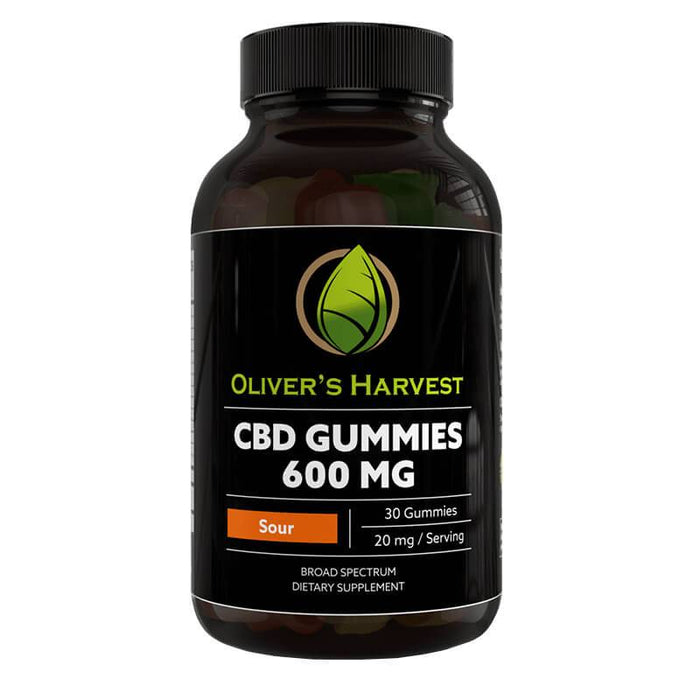 Oliver's Harvest CBD - CBD Edible - Broad Spectrum Sour Gummies - 300mg-600mg