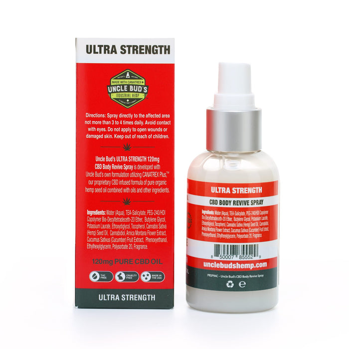 Uncle Bud’s Hemp - CBD Topical - CBD Body Spray - 120mg - Back