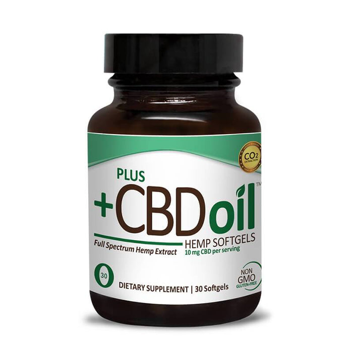 PlusCBD Oil - CBD Softgels - Green Blend Full Spectrum - 10mg - 30 Count