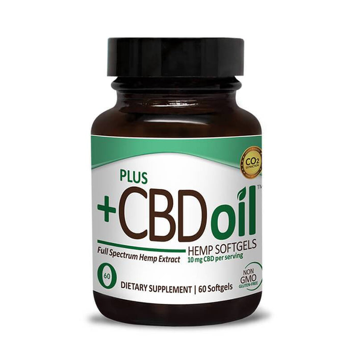 PlusCBD Oil - CBD Softgels - Green Blend Full Spectrum - 10mg - 60 Count
