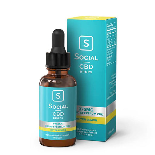 Social - CBD Tincture - Broad Spectrum Drops Meyer Lemon - 375mg-1500mg
