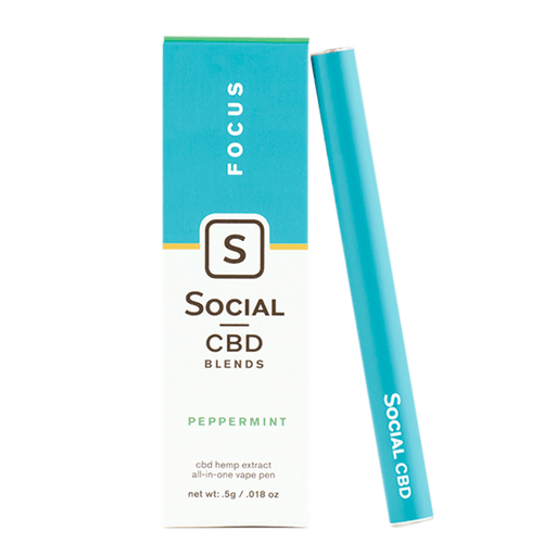 Social - CBD Vape - Focus Peppermint Disposable Vape Pen - 250mg
