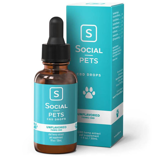 Social - CBD Pet Tincture - Broad Spectrum Unflavored - 250mg-750mg