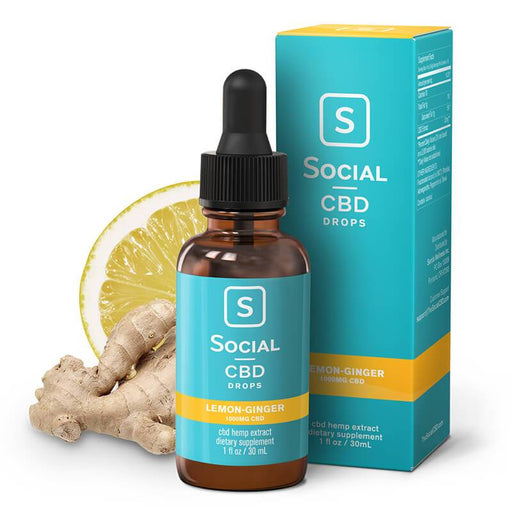 Social - CBD Tincture - Lemon Ginger Drops - 250mg-2000mg