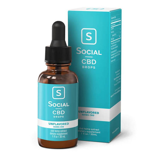 Social - CBD Tincture - Unflavored Drops - 250mg-2000mg