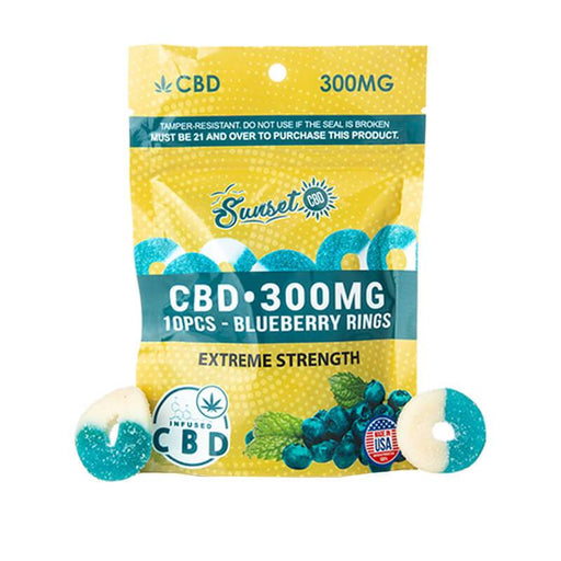Sunset CBD - CBD Edible - CBD Infused Blueberry Rings - 30mg