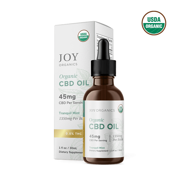 Joy Organics - CBD Oil - Tranquil Mint Organic Broad Spectrum CBD Tincture - 45mg