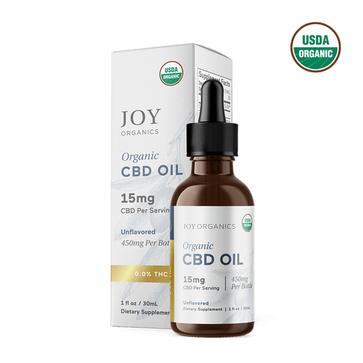 Joy Organics - CBD Oil - Unflavored Organic Broad Spectrum CBD Tincture - 15mg
