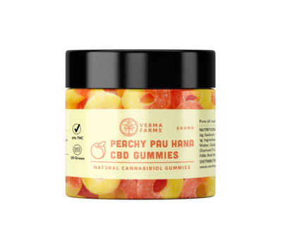 Verma Farms - CBD Edible - Peachy Pau Hana Gummies - 500mg