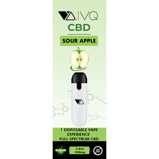 VQ CBD - CBD Disposable Vape Pen - Sour Apple - 300mg-500mg