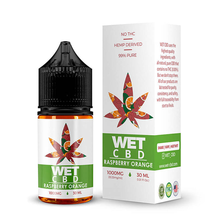 WET CBD - CBD Vape - Raspberry Orange - 500mg-1000mg