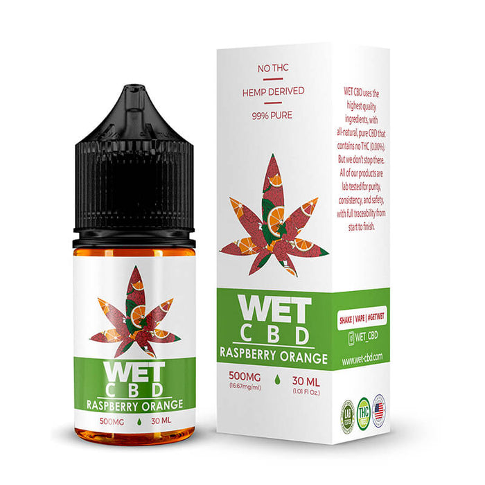 WET CBD - CBD Vape - Raspberry Orange - 500mg-1000mg