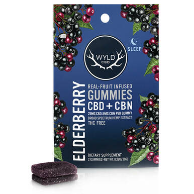 Wyld CBD - CBD Edible - Elderberry CBN Gummies - 25mg - 2 Count Pouch