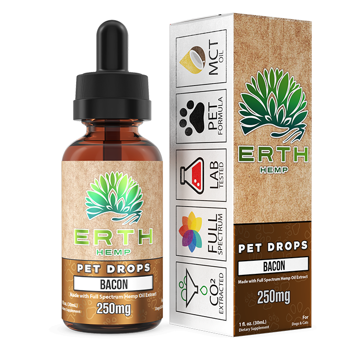 ERTH - CBD Pet Tincture - Bacon Drops - 250mg