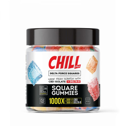 Chill Plus - Delta 8 Edible - Delta Force Squares Gummies - 500mg