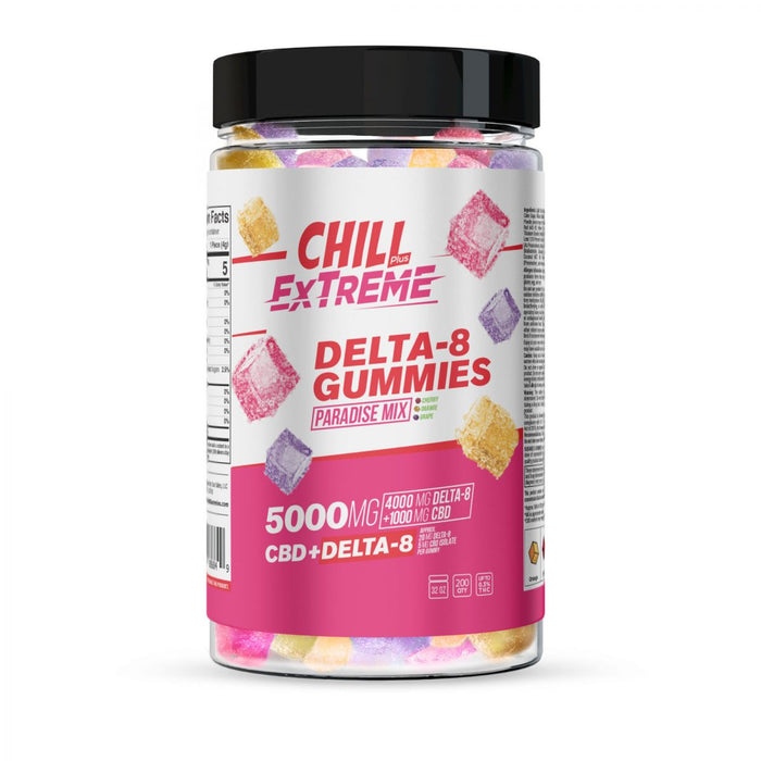 Chill Plus - Delta 8 Edible - Delta 8 Extreme Extreme Paradise Mix Gummies - 5000mg