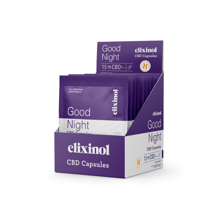 Elixinol - CBD Capsules - Good NIght CBD Capsules - Full Spectrum - 10 Pack 2/Pack