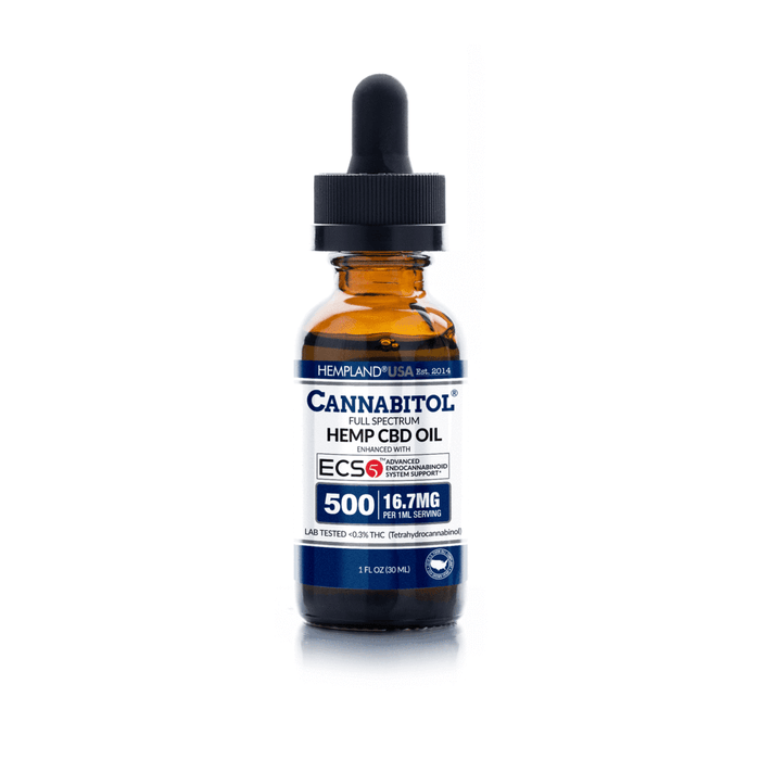 Hempland USA - CBD Tincture - CANNABITOL® Full-Spectrum Hemp CBD Oil - 500mg