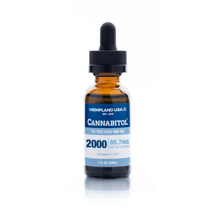 Hempland USA - CBD Tincture - CANNABITOL® THC Free Hemp CBD Oil - 2000mg